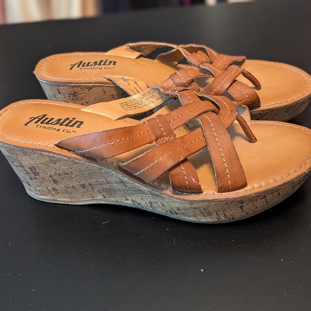 Austin Clothing Co. Tan Wedge Sandals